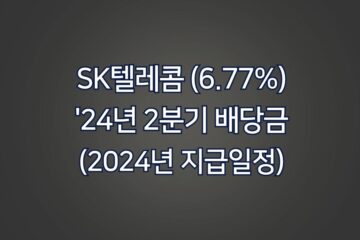 SK텔레콤 24년 2분기 배당